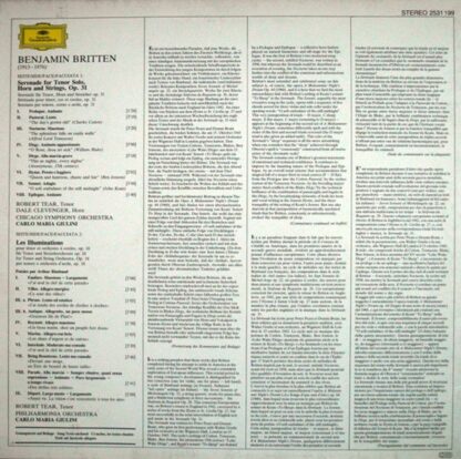 Deutsche Grammophon 2531 199 - Benjamin Britten, Robert Tear, Da - Image 2