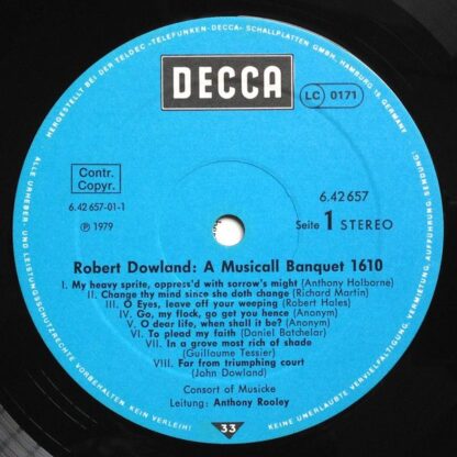 DECCA 6.42 657 AW - Robert Dowland, The Consort Of Musicke - A M - Image 3