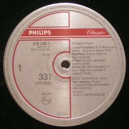 Philips 416 248-1 - José Carreras - Verdi  Donizetti Rossini - Image 3