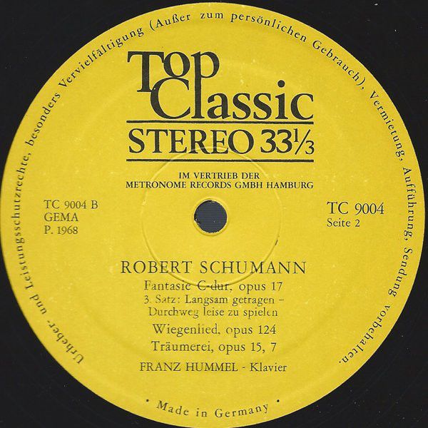 Top Classic TC 9004 - Robert Schumann, Franz Hummel - Fantasie C - Image 4