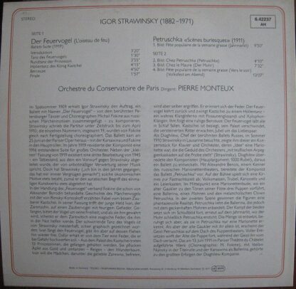 DECCA 6.42237 - Igor Stravinsky,Orchestre De La Société Des Conc - Image 2