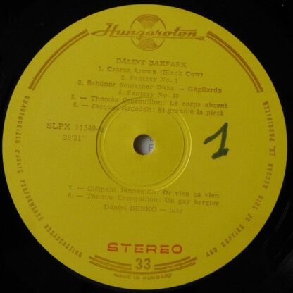 Hungaroton SLPX 11549 - Valentin Bakfark, Dániel Benkő - Lute Mu - Image 7