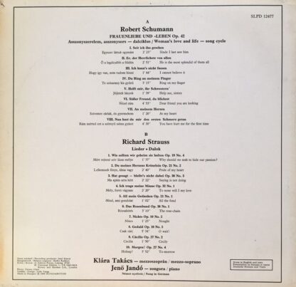 Hungaroton SLPD 12477 - Robert Schumann, Richard Strauss, Klára - Image 2