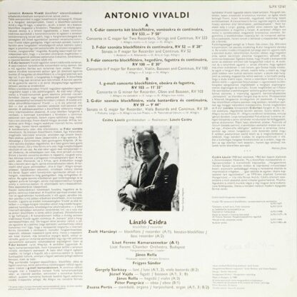 Hungaroton SLPX 12161 - Antonio Vivaldi, László Czidra, Liszt Fe - Image 3