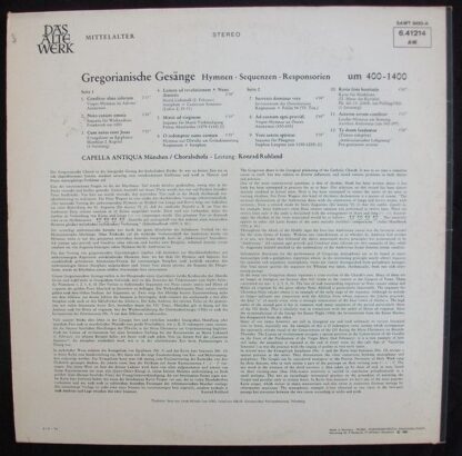 Telefunken SAWT 9493-A - Capella Antiqua München - Gregorian Cha - Image 2