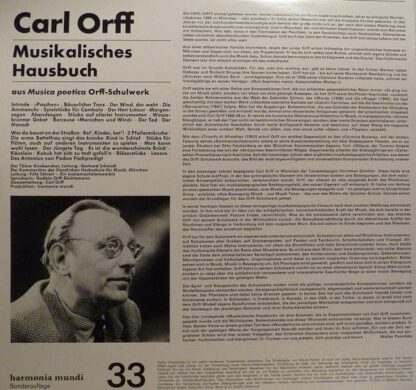 Deutsche Harmonia Mundi ST PL 72 411 - Carl Orff, Gunild Keetman - Image 2