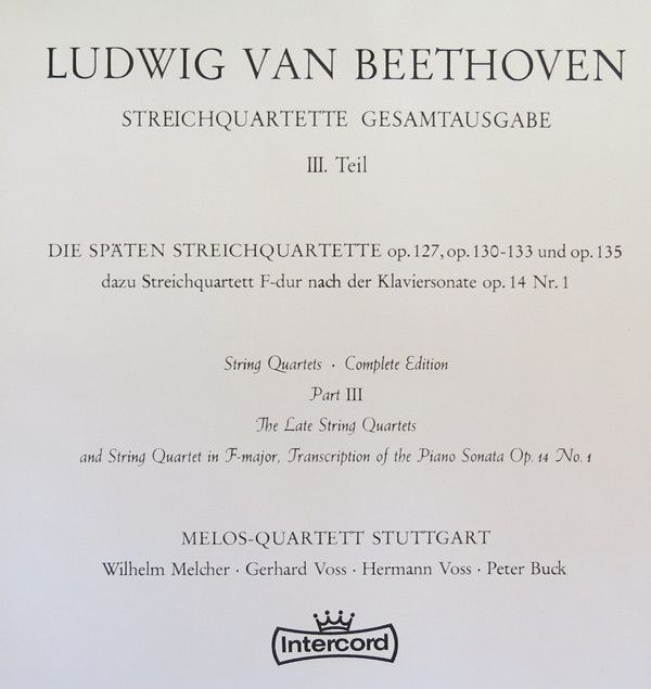 Intercord 964-09 Z/1-5 - Ludwig van Beethoven, Melos Quartett - - Image 3