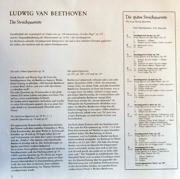 Intercord 964-09 Z/1-5 - Ludwig van Beethoven, Melos Quartett - - Image 4
