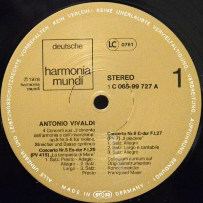 Deutsche Harmonia Mundi 1C 065-99 727 - Antonio Vivaldi, Collegi - Image 3