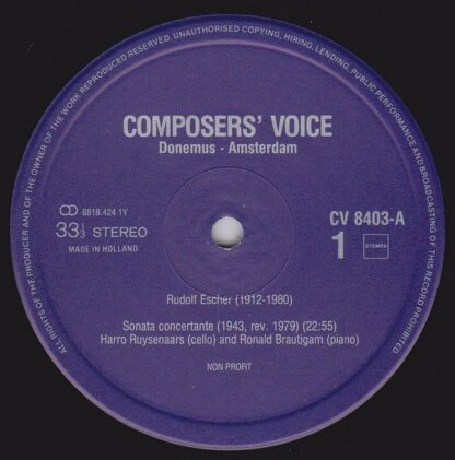 Composers' Voice CV 8403 - Rudolf Escher - Rudolf Escher - Image 4