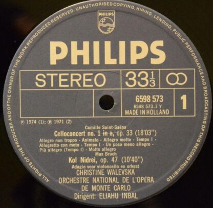 Philips 6598 573 - Camille Saint-Saëns, Max Bruch, César Franck, - Image 3