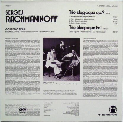 Capella (4) MTH 252 - Sergei Vasilyevich Rachmaninoff, Göbel-Tri - Image 3