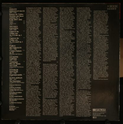EMI 1C 037-02 702 - Itzhak Perlman - Bach - Paganini - Sarasate - Image 2