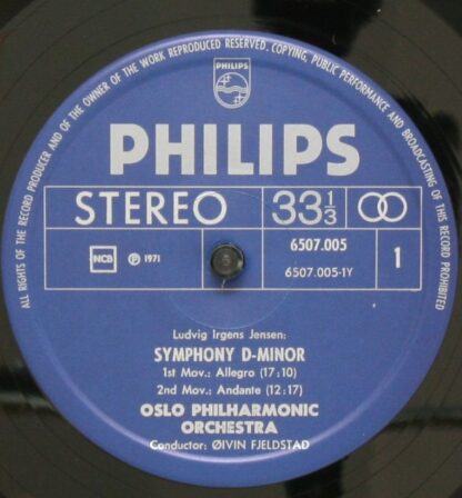 Philips 6507 005 - Ludvig Irgens-Jensen - Symphony D-Minor / Jap - Image 3