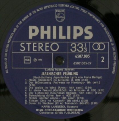 Philips 6507 005 - Ludvig Irgens-Jensen - Symphony D-Minor / Jap - Image 4