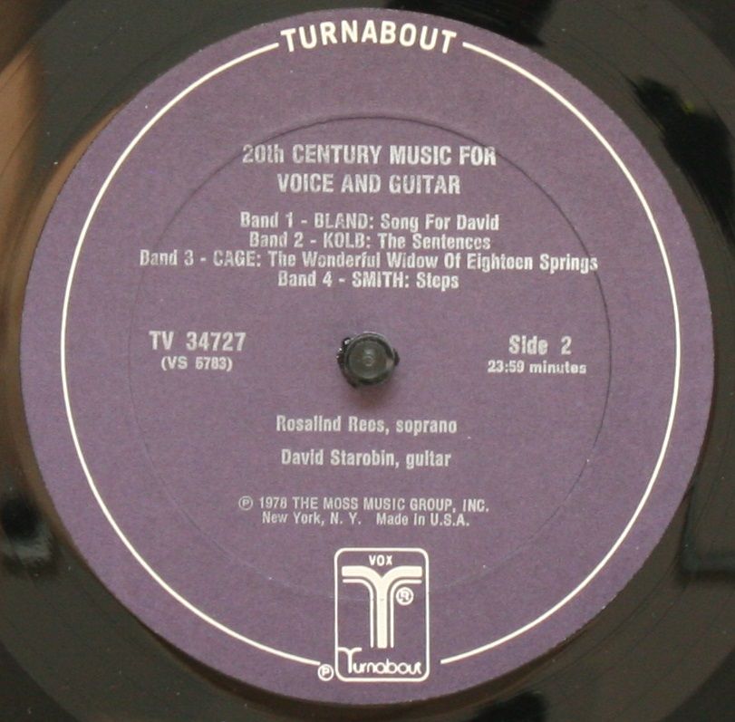 Turnabout TV 34727 - John Cage, Elliott Carter, William Schuman, - Image 4