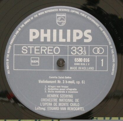 Philips 6580 016 - Henryk Szeryng, Camille Saint-Saëns, Orchestr - Image 3