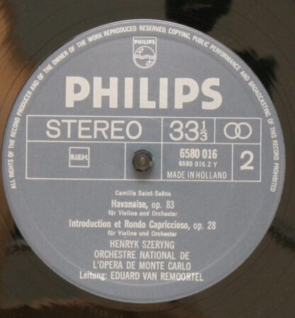 Philips 6580 016 - Henryk Szeryng, Camille Saint-Saëns, Orchestr - Image 4