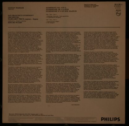 Philips 6514 201 - Gustav Mahler, Margaret Price, San Francisco - Image 2