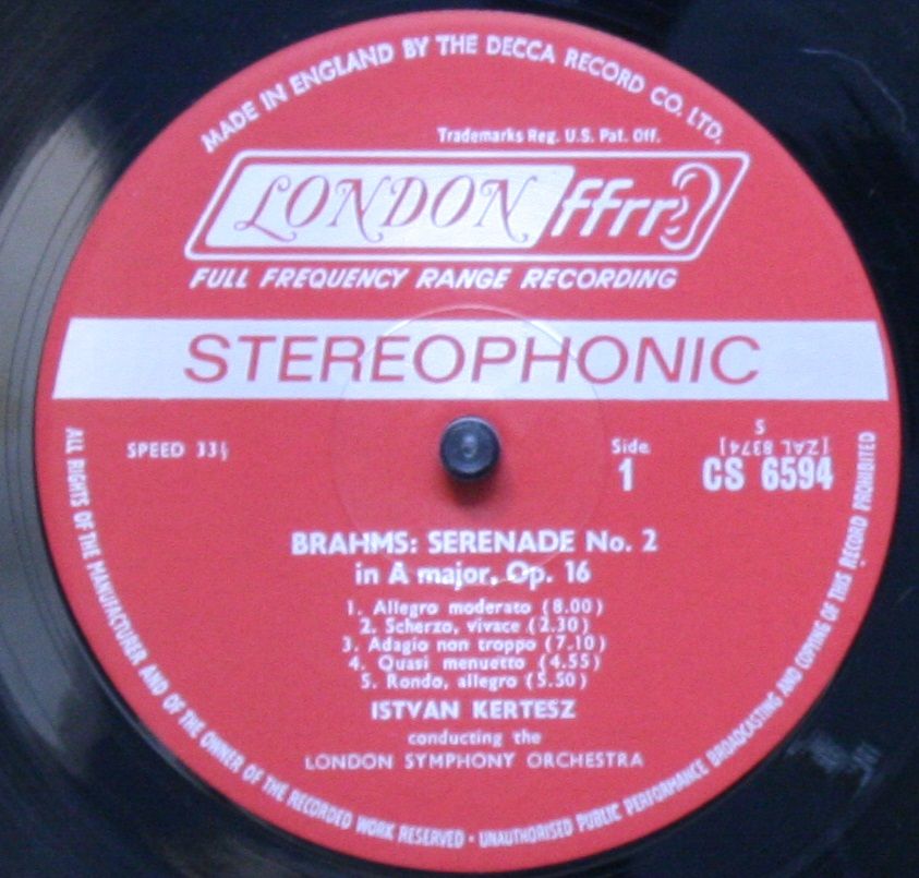 London Records CS 6594 - Johannes Brahms, Antonín Dvořák, London - Image 3