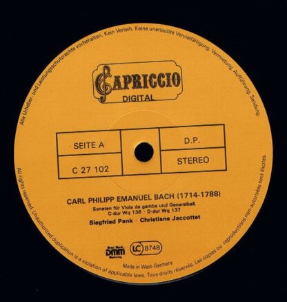 Capriccio Digital C 27 102 - Carl Philipp Emanuel Bach, Siegfrie - Image 5