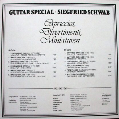 Melosmusik GS 101 - Siegfried Schwab - Guitar Special - Capricci - Image 2