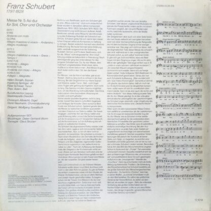 Eterna 8 26 216 - Franz Schubert, Helen Donath, Ingeborg Springe - Image 2