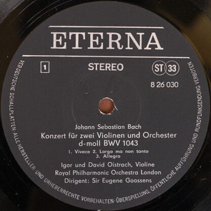 Eterna 8 26 030 - Johann Sebastian Bach, Antonio Vivaldi, David - Image 3
