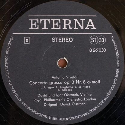 Eterna 8 26 030 - Johann Sebastian Bach, Antonio Vivaldi, David - Image 4
