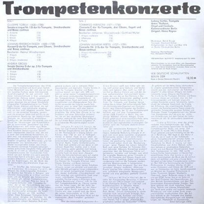 Eterna 8 26 684 - Ludwig Güttler, Kammerorchester Berlin, Heinz - Image 2