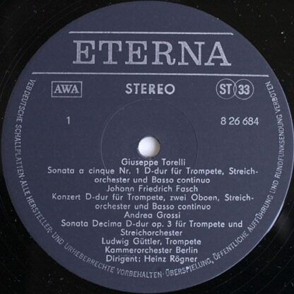 Eterna 8 26 684 - Ludwig Güttler, Kammerorchester Berlin, Heinz - Image 3