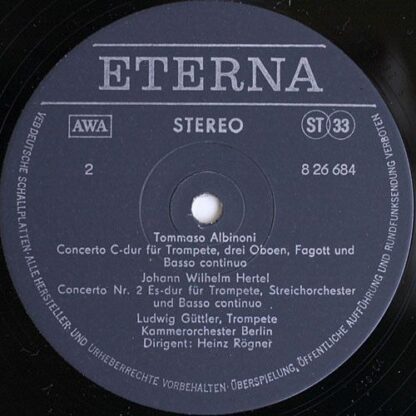 Eterna 8 26 684 - Ludwig Güttler, Kammerorchester Berlin, Heinz - Image 4