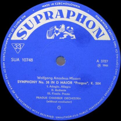 Supraphon SUA 10748 - Wolfgang Amadeus Mozart, Prague Chamber Or - Image 3