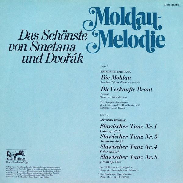 Eurodisc 64 876 - Bedřich Smetana, Antonín Dvořák - Moldau-Melod - Image 2