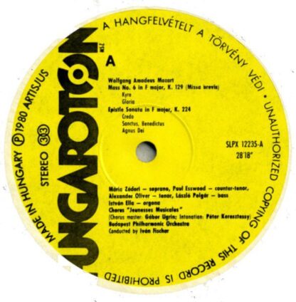 Hungaroton SLPX 12235 - Wolfgang Amadeus Mozart, Mária Zádori, P - Image 6