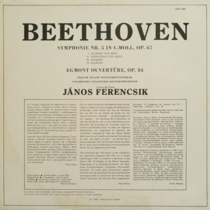 Hungaroton LPX 11457 - Ludwig van Beethoven, Hungarian State Orc - Image 2