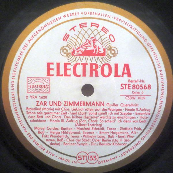 Electrola STE 80 568 - Marcel Cordes, Gottlob Frick, Fritz Wunde - Image 4