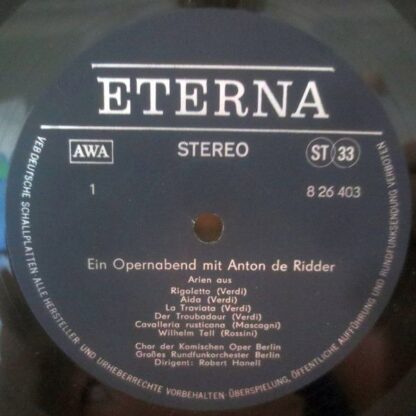 Eterna 8 26 403 - Anton De Ridder, Großes Rundfunkorchester Berl - Image 3