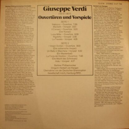 Eterna 8 27 749 - Herbert von Karajan, Giuseppe Verdi, Berliner - Image 2