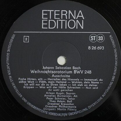 Eterna 8 26 693 - Johann Sebastian Bach, Arleen Auger, Annelies - Image 4