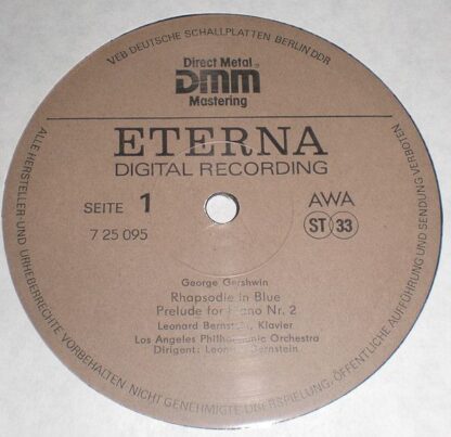 Eterna 7 25 095 - George Gershwin, Leonard Bernstein, Los Angele - Image 3