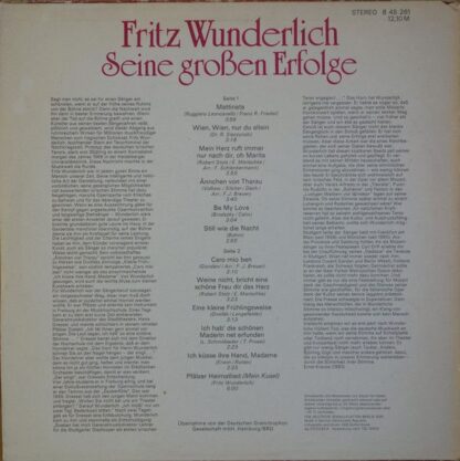 Amiga 8 45 261 - Fritz Wunderlich - Seine Großen Erfolge - Image 2