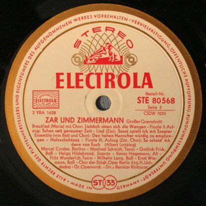 Electrola STE 80 568 - Marcel Cordes, Gottlob Frick, Fritz Wunde - Image 3