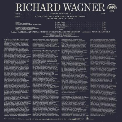 Supraphon 1 12 1136 - Richard Wagner, Naděžda Kniplová, The Czec - Image 2
