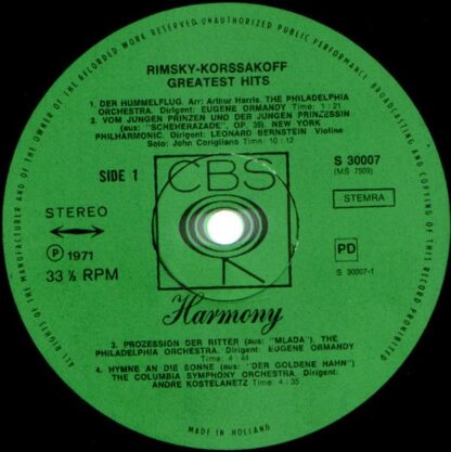 CBS Harmony S 30007 - Nikolai Rimsky-Korsakov, Leonard Bernstein - Image 3