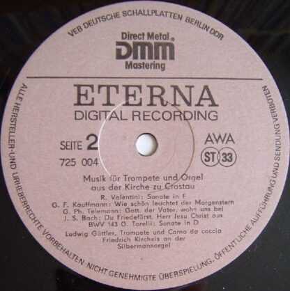 Eterna 7 25 004 - Ludwig Güttler, Friedrich Kircheis - Musik Für - Image 4