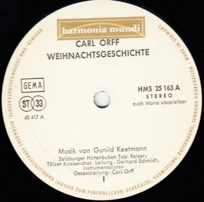 Harmonia Mundi HMS 25 163 - Carl Orff - Weihnachtsgeschichte - Image 5