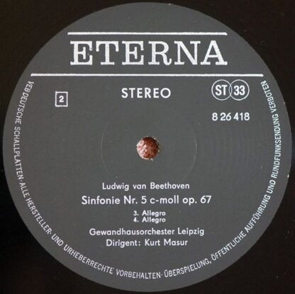 Eterna 8 26 418 - Ludwig van Beethoven, Gewandhausorchester Leip - Image 4