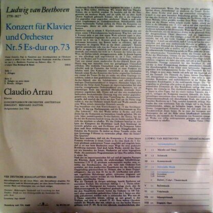 Eterna 8 25 546 - Ludwig van Beethoven, Claudio Arrau, Concertge - Image 2