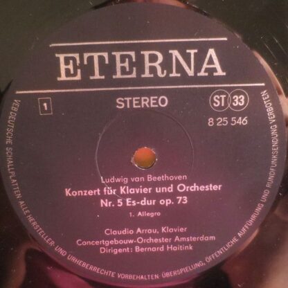 Eterna 8 25 546 - Ludwig van Beethoven, Claudio Arrau, Concertge - Image 3